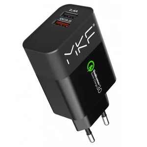 Nabíjačka MKF 2xUSB-A, čierna