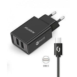 Smart nabíjačka Aligator 2,4A, 2xUSB, USB-C, čierna