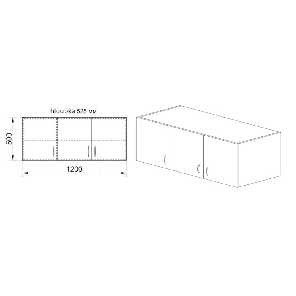 Nadstavec Arkadia - 120x50x52,5 cm (dub sonoma) - ROZBALENÉ