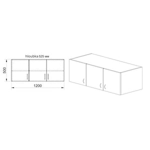 Nadstavec Arkadia - 120x50x52,5 cm (dub sonoma) - ROZBALENÉ