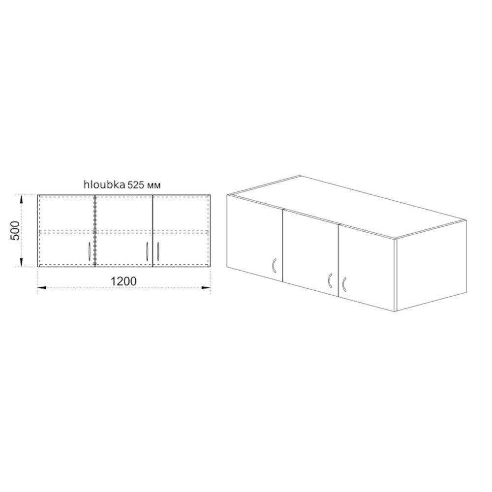 Nadstavec Arkadia - 120x50x53 cm (dub dakota)