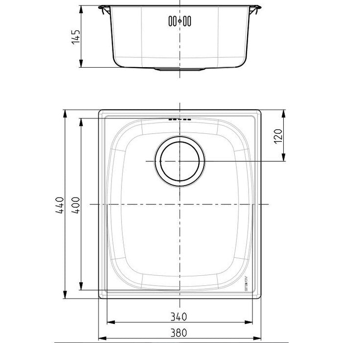 Nerezový drez Alveus BASIC 10 fi 90