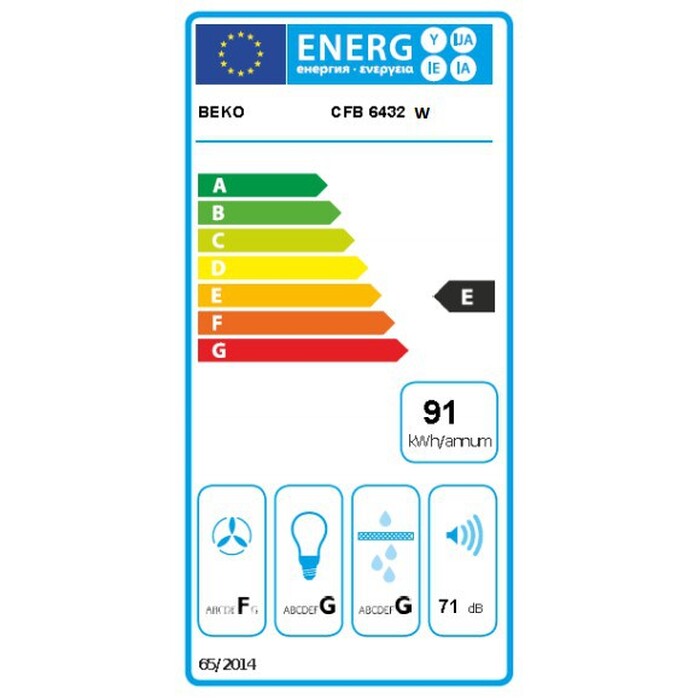 Odsávač pár Beko CFB6432W POUŽITÉ, NEOPOTREBOVANÝ TOVAR