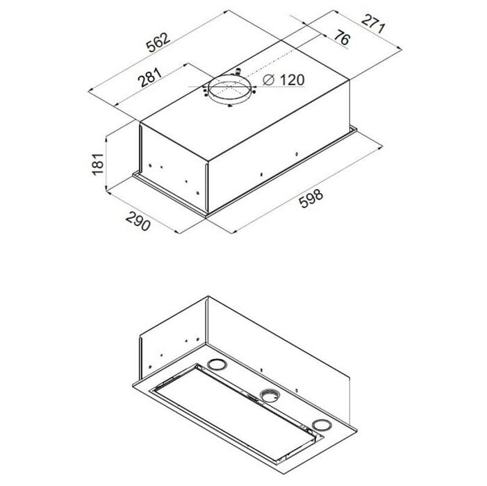 Odsávač pár s kombináciou skla Guzzanti GZ 441, 60 cm POUŽITÉ, NE