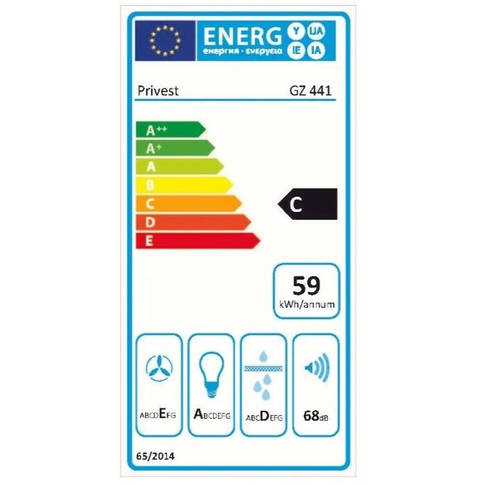 Odsávač pár s kombináciou skla Guzzanti GZ 441, 60 cm POUŽITÉ, NE