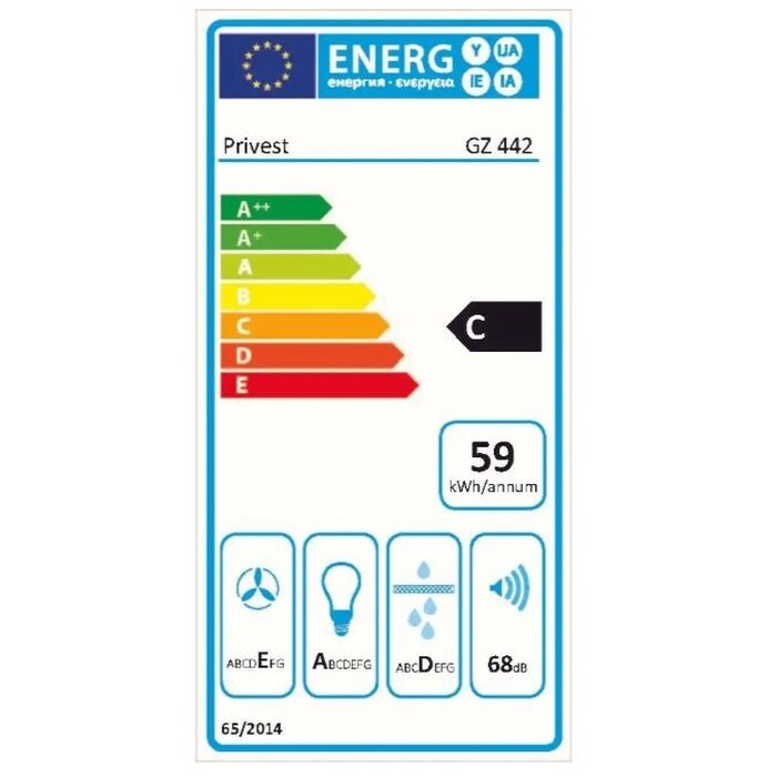 Odsávač pár s kombináciou skla Guzzanti GZ 442, 60 cm POUŽITÉ, NE