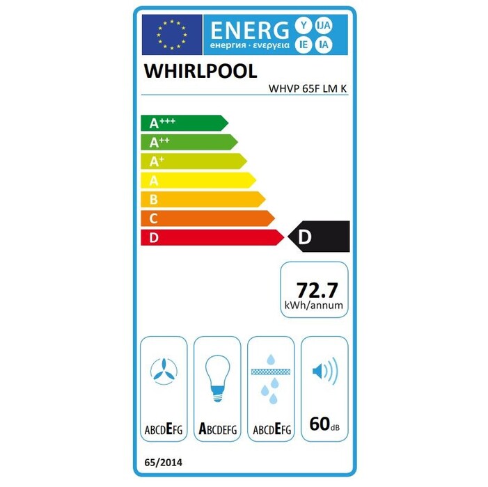 Odsávač pár Whirlpool WHVP 65F LM K