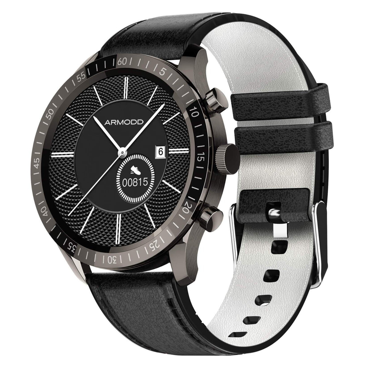 Smart hodinky Armodd Silentwatch 4 Lite, kožený rem, čierna