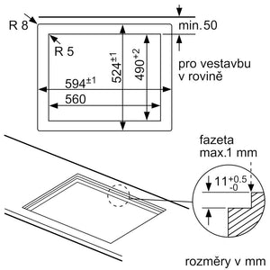 Plynová varná doska Bosch PPP6A6B20 VADA VZHĽADU, ODRENINY