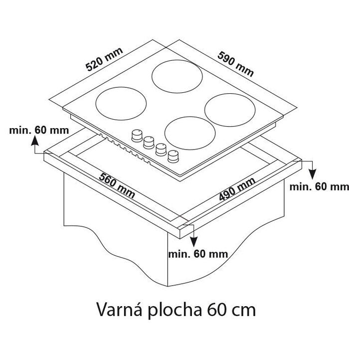 Plynová varná doska Guzzanti GZ 8207