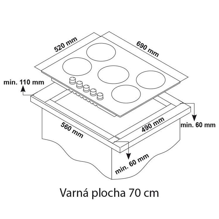 Plynová varná doska Guzzanti GZ 8210 POŠKODENÝ OBAL