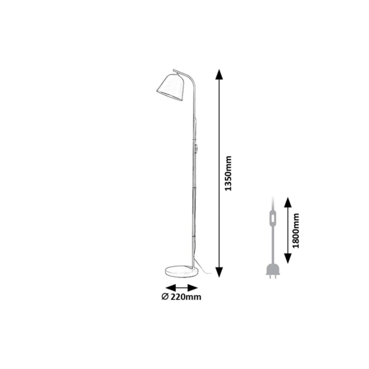 Podlahová moderná industriálna lampa, E27 1X MAX 25W, sivá