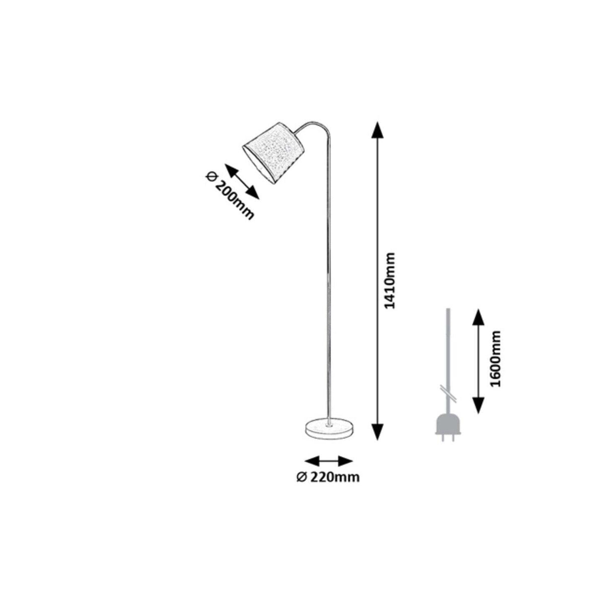 Podlahová moderná lampa E27 1X MAX 25W, šedá