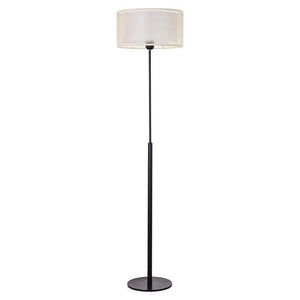 Podlahová moderná lampa,E27 1X MAX 40W,kov/textil,čierna/béžová