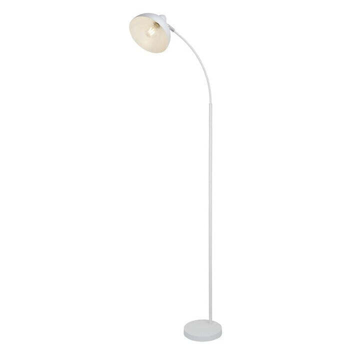 Podlahová rustikálna kovová lampa, E27 1X MAX 40W, biela