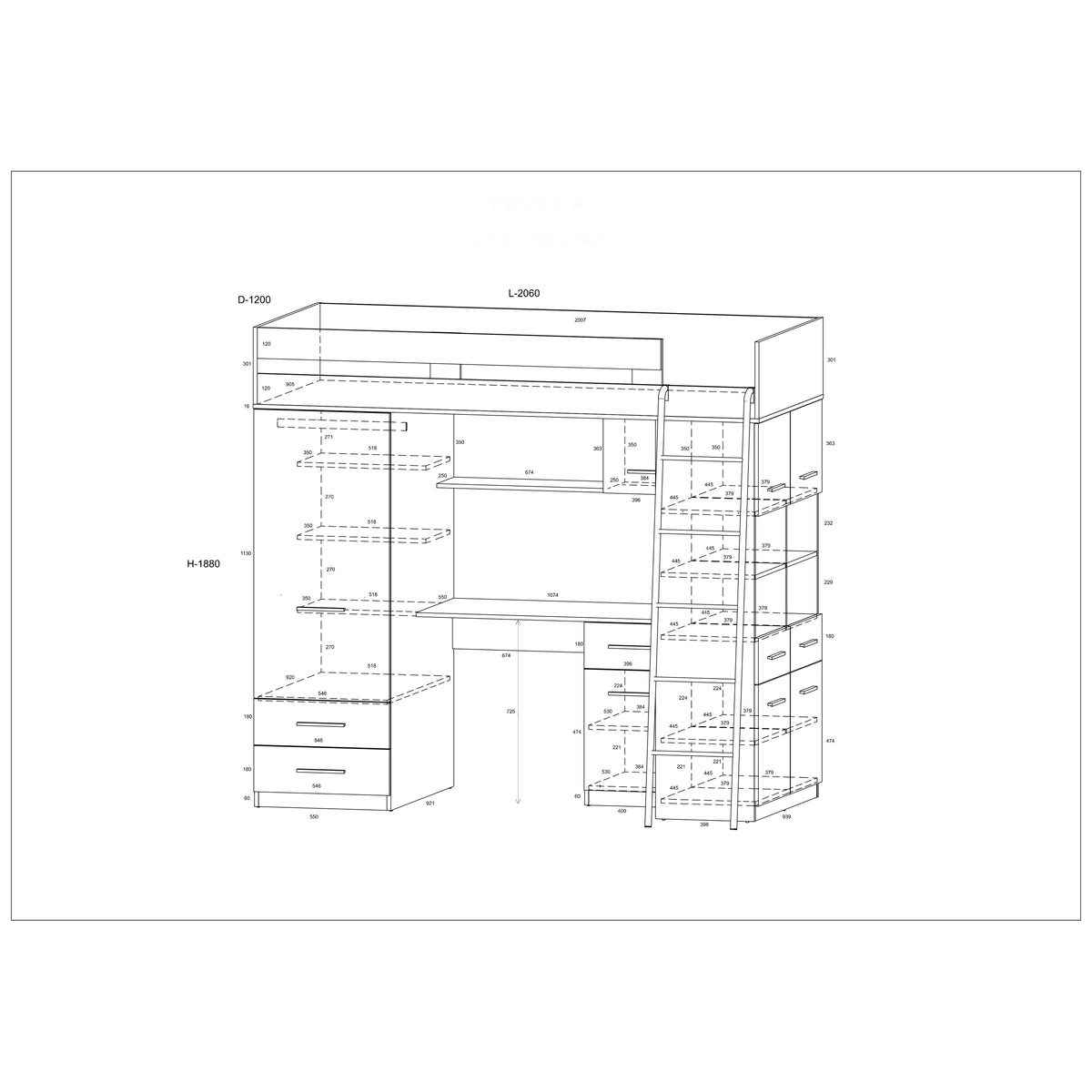 Poschodová posteľ Levelyn 90x200 pravá strana (artisan,krémová)