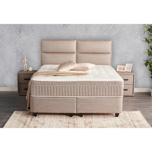 Posteľ Boxspring Amine 160x200, béžová, vr. matraca a topera