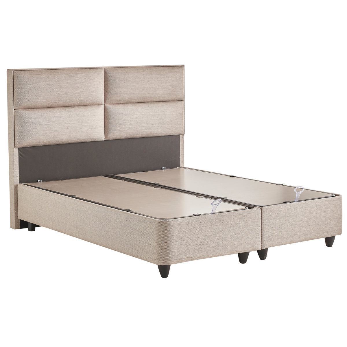 Posteľ Boxspring Amine 160x200, béžová, vr. matraca a topera