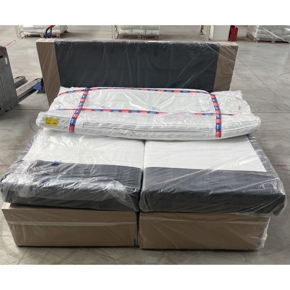 Posteľ Boxspring Bea 200x200,sivá,vr.matraca,topperu - II. akosť