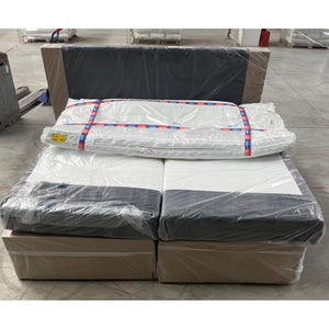 Posteľ Boxspring Bea 200x200,sivá,vr.matraca,topperu - II. akosť