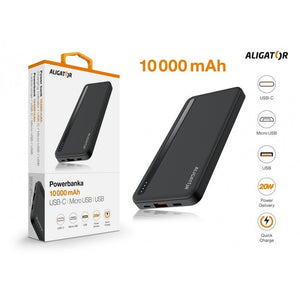 Powerbanka Aligator PB1050 10000mAh, PD 20W, 18W QC