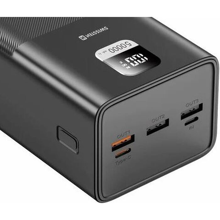 Powerbanka Swissten 50 000 mAh, 65/100W USB-C, čierna 