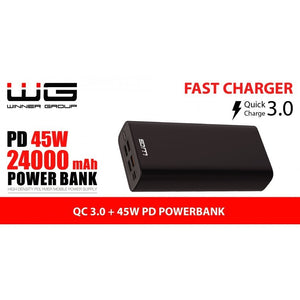 Powerbanka WG 24 000mAh, PD, čierna