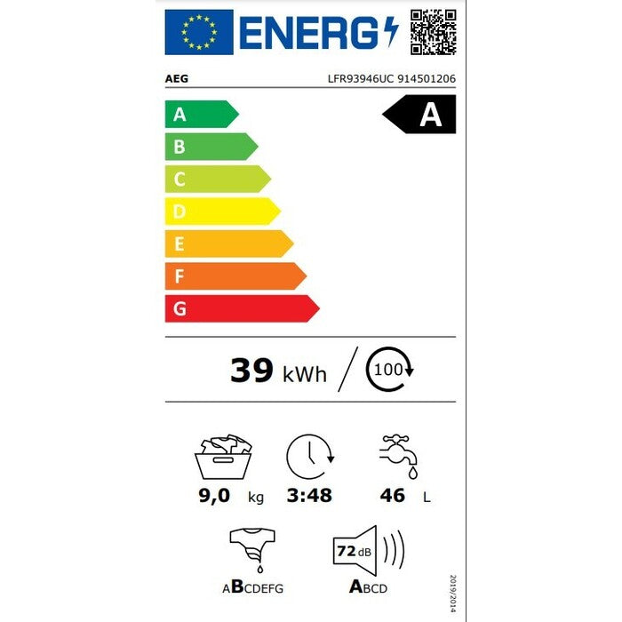 Práčka s predným plnením AEG LFR93946UC, 8 kg