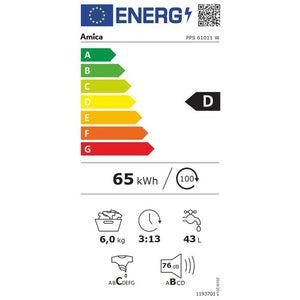 Práčka s predným plnením Amica PPS 61011 W