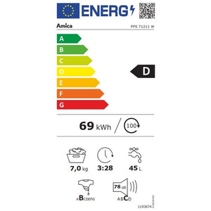 Práčka s predným plnením Amica PPS 71211 W