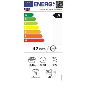 Práčka s predným plnením Beko EWUE86261CSH1W, 8 kg