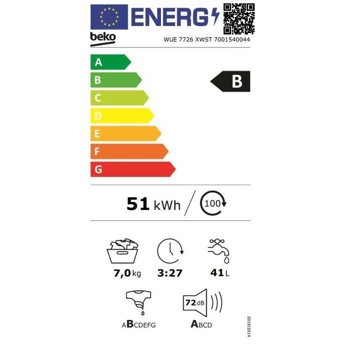 Práčka s predným plnením Beko WUE 7726 XWST, 7 kg