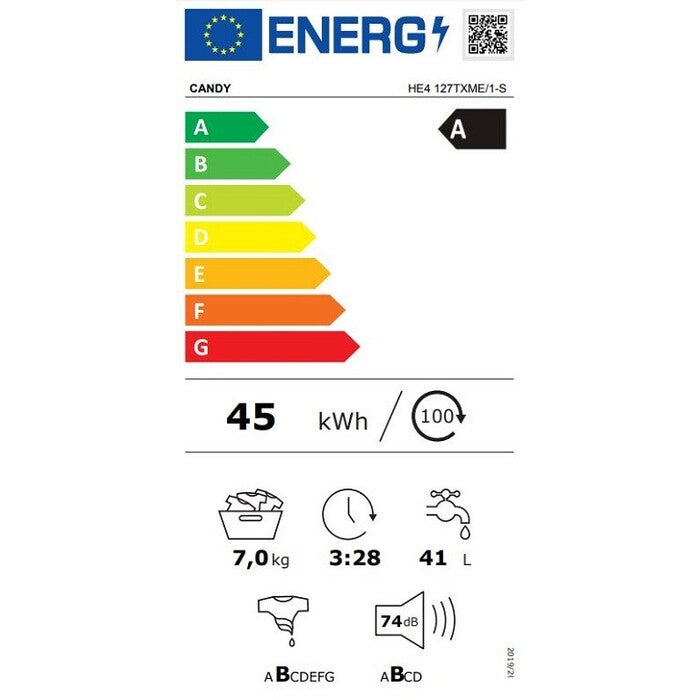 Práčka s predným plnením Candy HE4127TXME1S, A, 7 kg