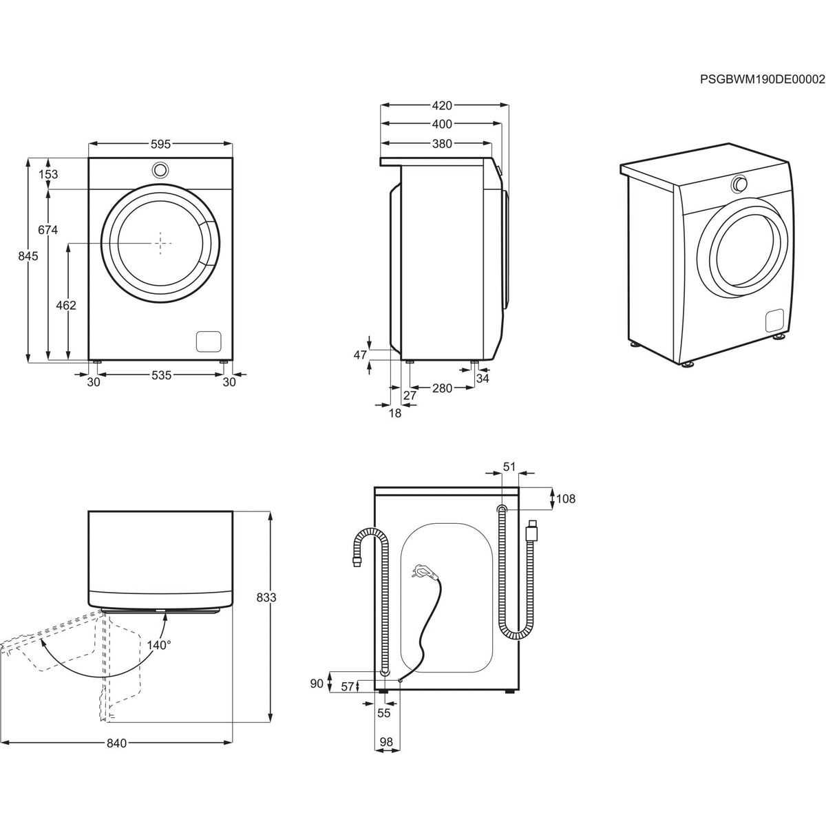 Práčka s predným plnením Electrolux EW6SN226SI, 6 kg