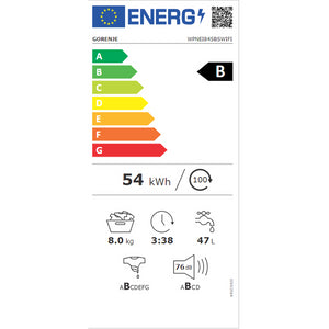 Práčka s predným plnením Gorenje WPNEI84SBSWIFI, B, 8kg