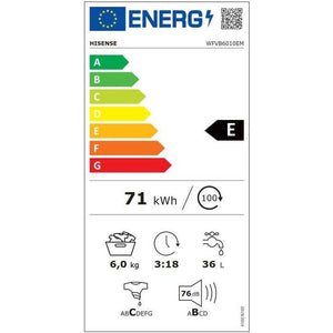 Práčka s predným plnením Hisense WFVB6010EM, 6 kg