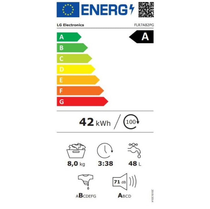 Práčka s predným plnením LG FLR7A82PG, A, 8kg POŠKODENÝ OBAL