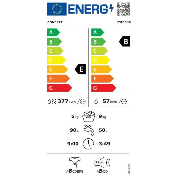 Práčka so sušičkou Concept PSP6509i, B, 9/6kg