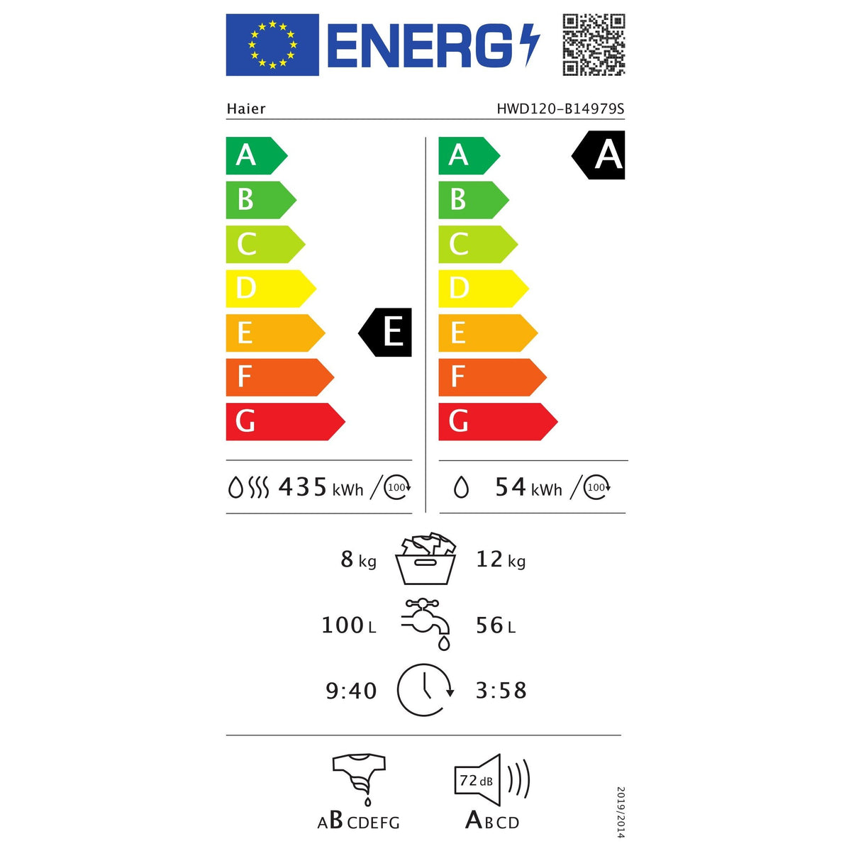 Práčka so sušičkou Haier HWD120-B14979-S,12/8 kg POŠKODENÝ OBAL