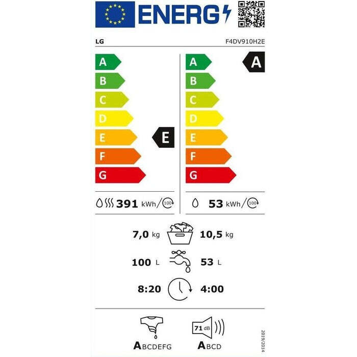 Práčka so sušičkou LG F4DV910H2E, 10,5/7 kg