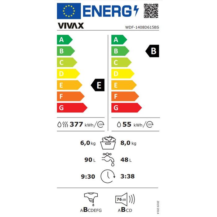 Práčka so sušičkou Vivax WDF-1408D615BS