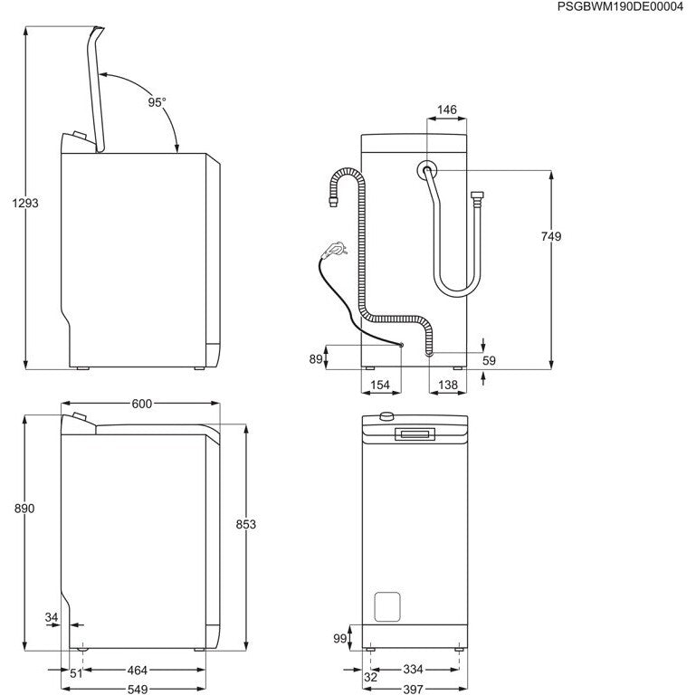 Práčka vrchom plnená Electrolux EW6TN4261, 6kg POUŽITÉ, NEOPOTREB