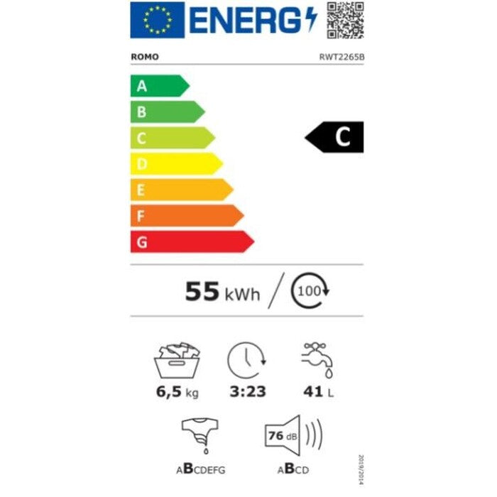 Práčka vrchom plnená Romo RWT2265B, 6kg