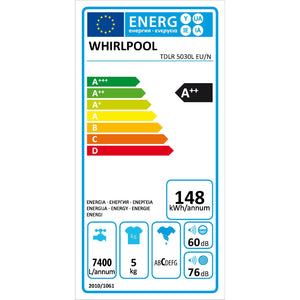 Práčka vrchom plnená Whirlpool TDLR 5030L EU/N, A++, 5kg VADA VZH