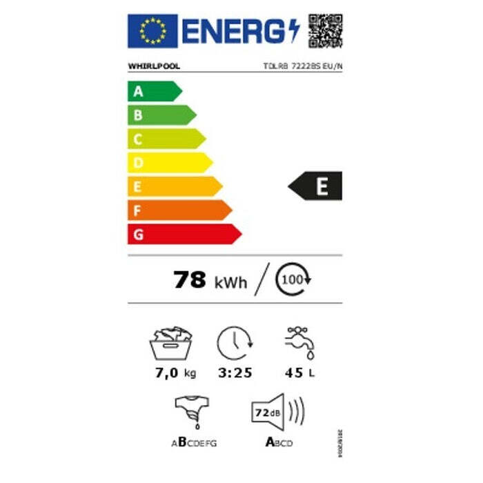 Práčka vrchom plnená Whirlpool TDLRB 7222BS EU/N, 7kg POUŽITÉ, N