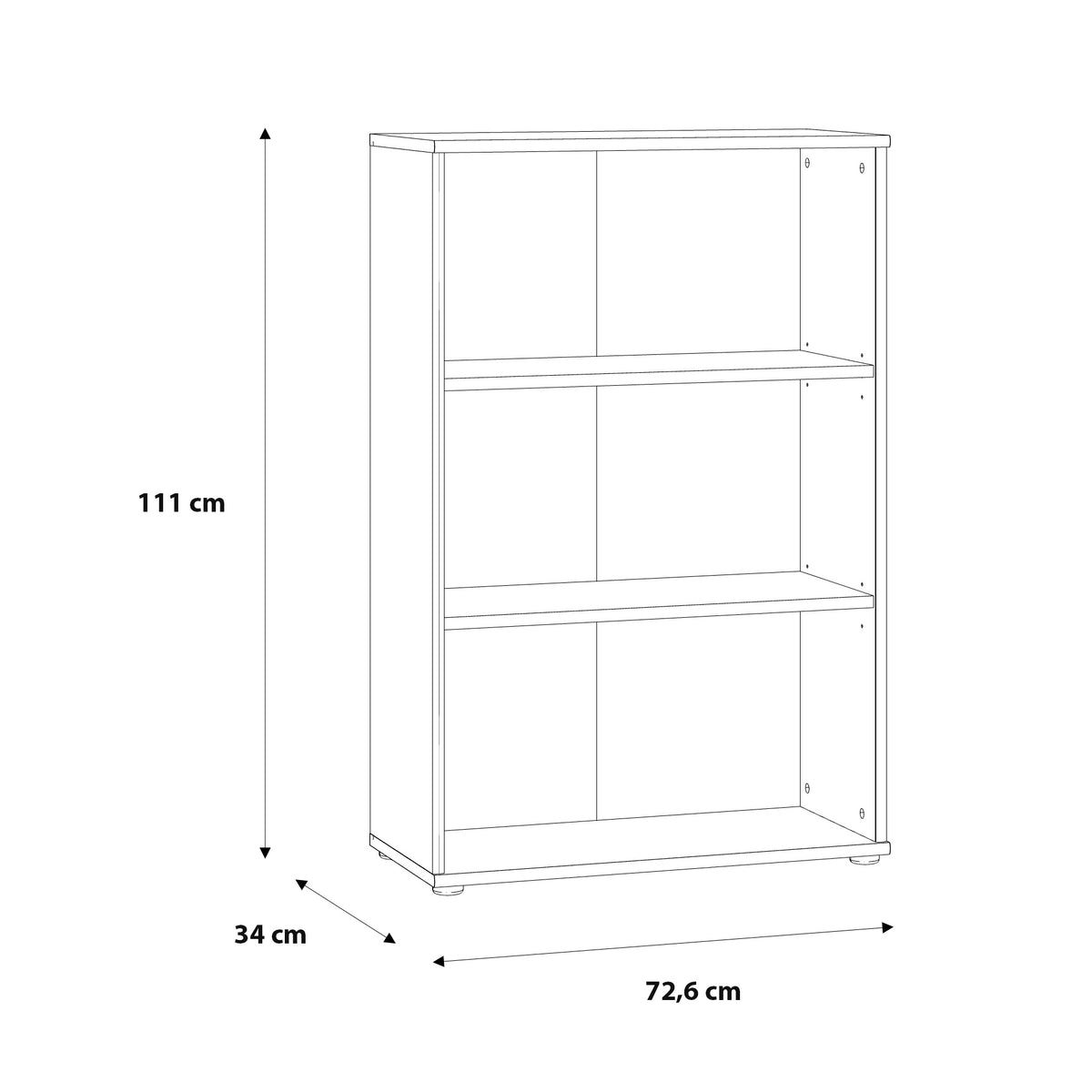 Regál Briz (72,6x111x34 cm, dub sonoma)