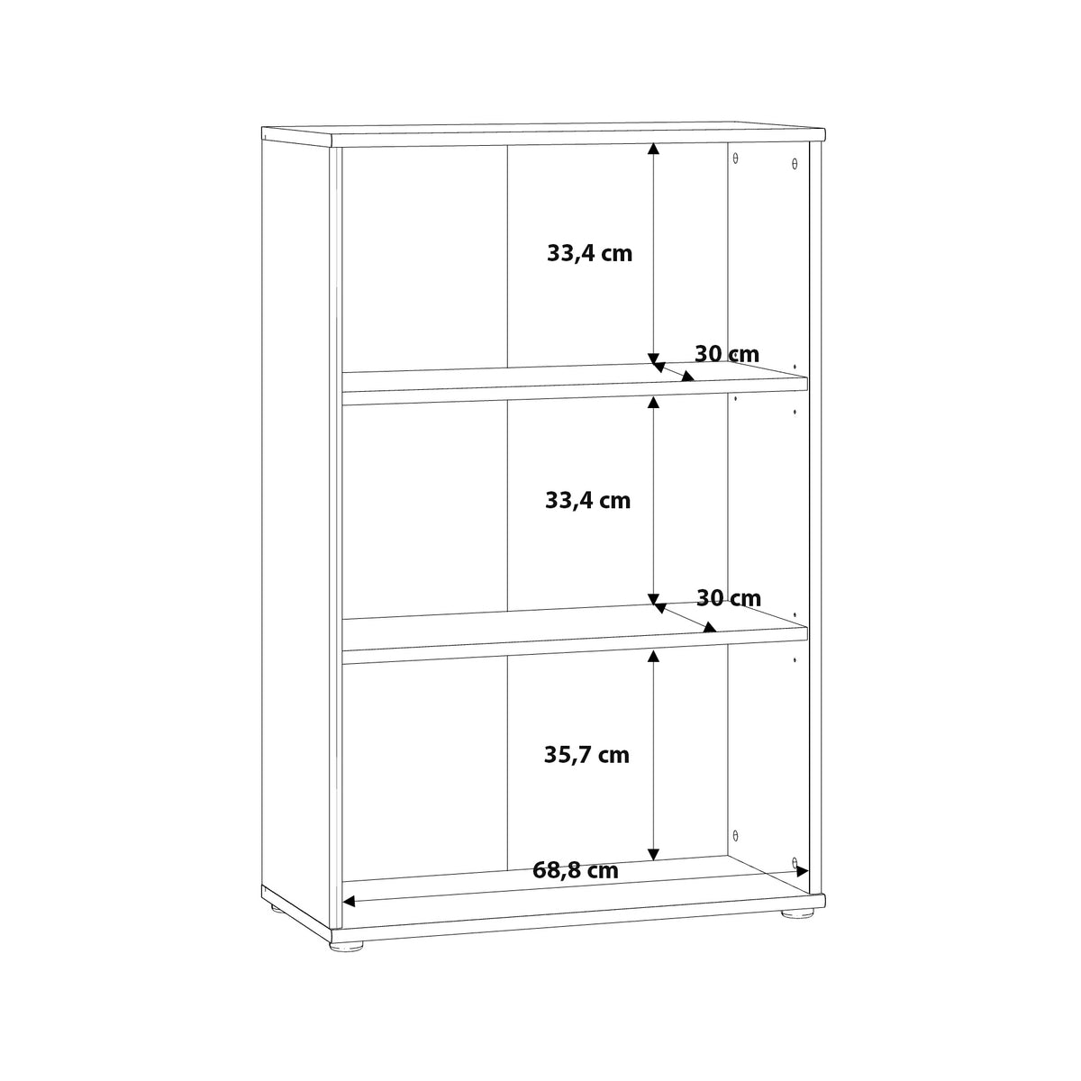 Regál Briz (72,6x111x34 cm, dub sonoma)