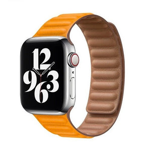 Remienok na Apple Watch 38/40/41 mm, Double Suction kožený, žltý