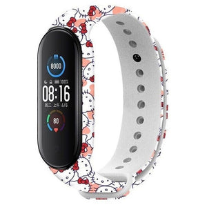 Remienok pre Xiaomi Mi Band 6, biela - mačky