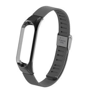 Remienok pre Xiaomi Mi Band 3/4 oceľ. miláno, easy click, čierna